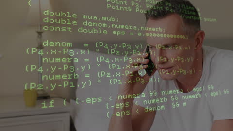 Businessman Discussing Data Analysis on Phone Call