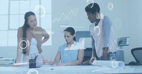 Digital Finance Concept with Diverse Professionals Collaborating