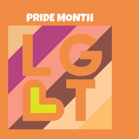 Diverse Pride Month Celebration Graphic on Orange - Download Free Stock Templates Pikwizard.com