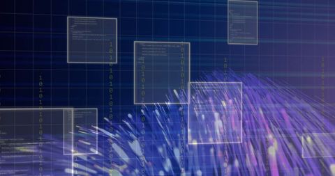 Digital Data Processing with Futuristic Light Trails - Download Free Stock Images Pikwizard.com