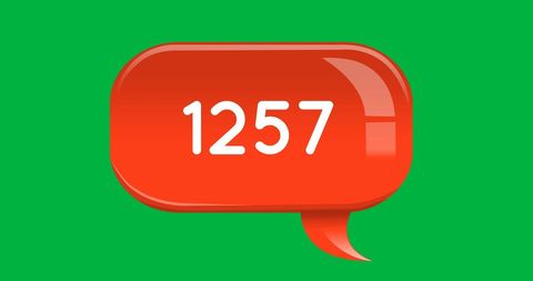 Increasing Numbers in Orange Chat Box on Green Background
