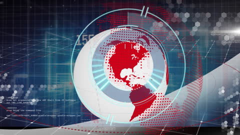 Futuristic Globe with Digital Data Interface Background