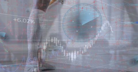 Dancer Interacting with Virtual Mathematical Interface - Download Free Stock Images Pikwizard.com