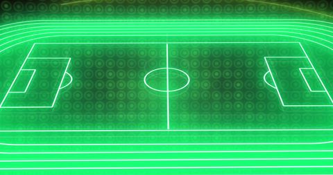 Futuristic Neon Soccer Field on Abstract Digital Background