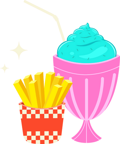 vibrant pink milkshake and fries transparent illustration - Download Free Stock Videos Pikwizard.com