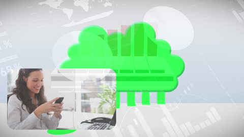 Business Professional Engaging with Cloud Data Communication Technology