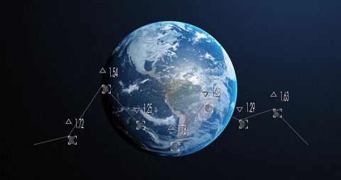 Digital Earth with Data Visualization in Space - Download Free Stock Images Pikwizard.com