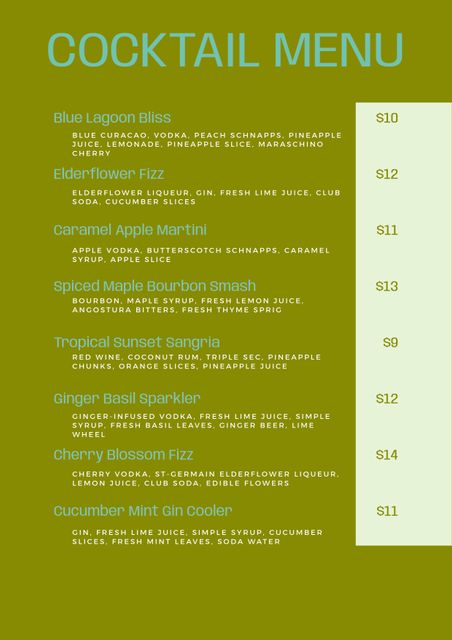 Tropical Cocktail Menu for Beach and Juice Bars - Download Free Stock Videos Pikwizard.com