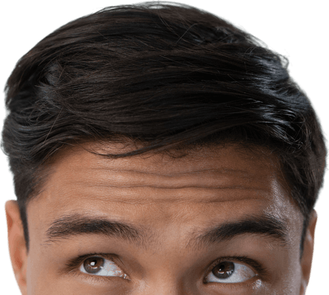 close-up forehead of businessman on transparent background - Download Free Stock Videos Pikwizard.com