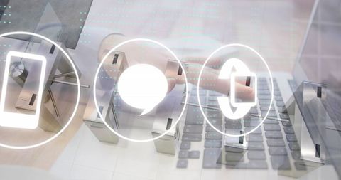 Digital interface icons with cloud computing concept