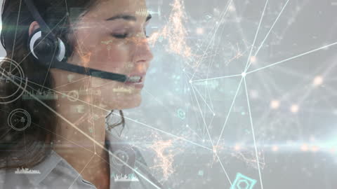 Young Professional Using Technology in Virtual Communication Headset