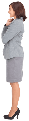 Confident Businesswoman Looking Forward Transparent Background