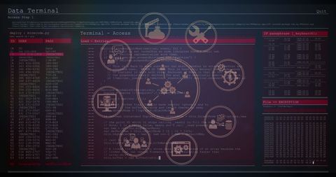 Futuristic Digital Network Interface with Data Processing - Download Free Stock Images Pikwizard.com