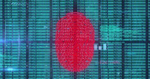 Biometric Fingerprint Scanner Amidst Data Streams - Download Free Stock Images Pikwizard.com