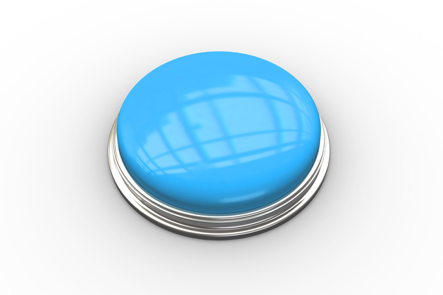 Shiny Transparent Blue Push Button with Steel Ring - Download Free Stock Videos Pikwizard.com