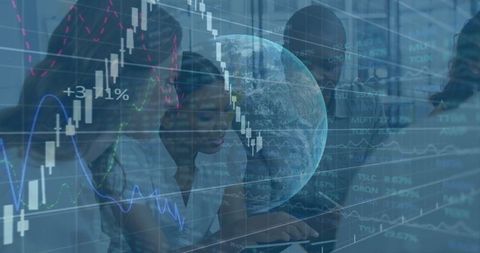 Global Financial Analysis with Team Collaboration and Data Visualization - Download Free Stock Images Pikwizard.com