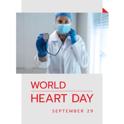 World heart day reminder with medical professional in clinic