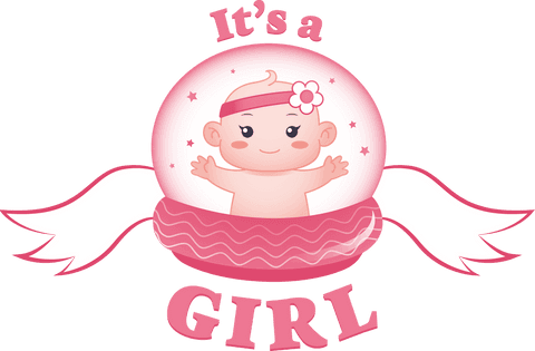 pink baby it's a girl design on transparent - Download Free Stock Videos Pikwizard.com