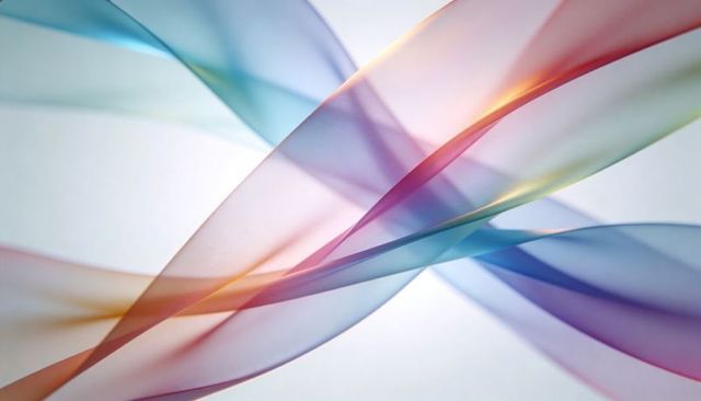 Flowing translucent ribbons crossing in pastel gradient for modern design
