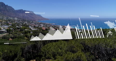 Data Visualization with Financial Graphs in Scenic Landscape