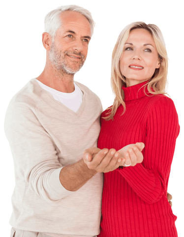 Happy Mature Couple Smiling Transparently