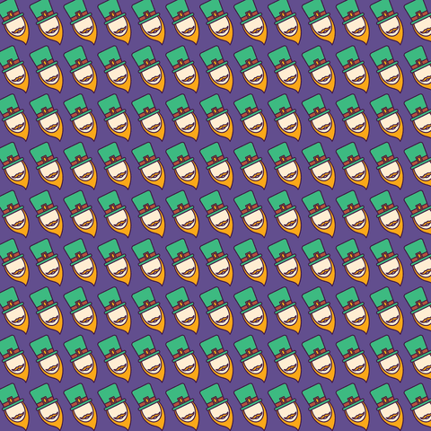 Transparent Pattern of Leprechaun Icons on Purple for St. Patrick's Day - Download Free Stock Videos Pikwizard.com