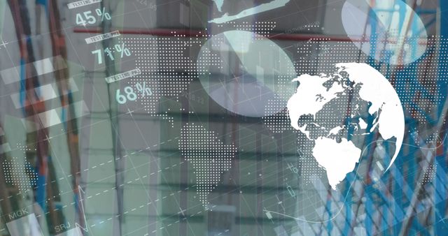 Global Logistics and Shipping with Abstract Data Overlay - Download Free Stock Images Pikwizard.com