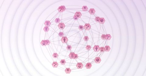 Digital Network Concept with Icon Network on Gradient Background - Download Free Stock Images Pikwizard.com