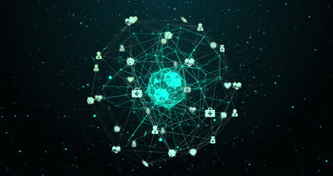 Digital Network Globe with Technology Connections
