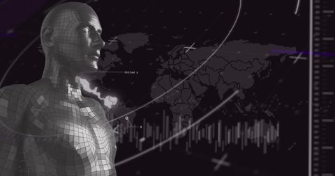 futuristic concept of digital human with global data analysis - Download Free Stock Images Pikwizard.com