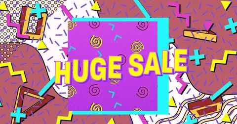 Retro Style Huge Sale Banner with Bold Yellow Text