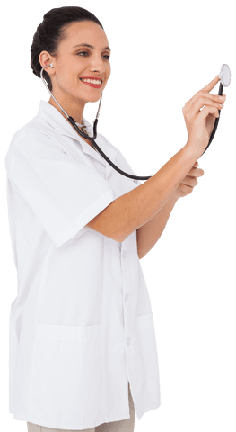 Transparent Medical Nurse Listening Carefully with Stethoscope - Download Free Stock Videos Pikwizard.com