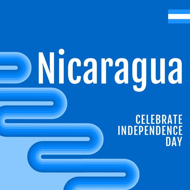 Nicaragua Celebrate Independence Day Banner on Blue Background - Download Free Stock Templates Pikwizard.com