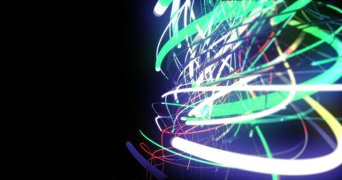 Colorful Light Trails in Motion on Black Background - Download Free Stock Images Pikwizard.com