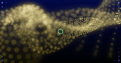 Abstract Glowing Lights and Waves Against Black Background