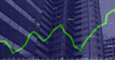 Rising Financial Graph Over Urban Skyscrapers - Download Free Stock Images Pikwizard.com