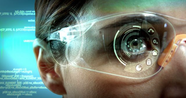 Close-up of Woman Using Augmented Reality Smart Glasses - Download Free Stock Images Pikwizard.com