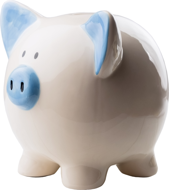 Cute Piggy Bank with Blue Accents on Transparent Background - Download Free Stock Videos Pikwizard.com