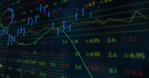 Dynamic Stock Market Data Display with Growth Indicators - Download Free Stock Images Pikwizard.com