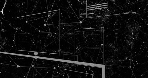 Abstract Tech Network Over Starry Canvas