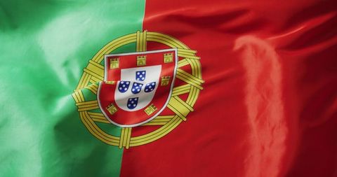 Portuguese National Flag Wave Representing National Pride and Heritage