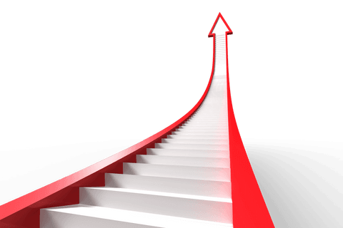 red curved arrow staircase on transparent background - Download Free Stock Videos Pikwizard.com