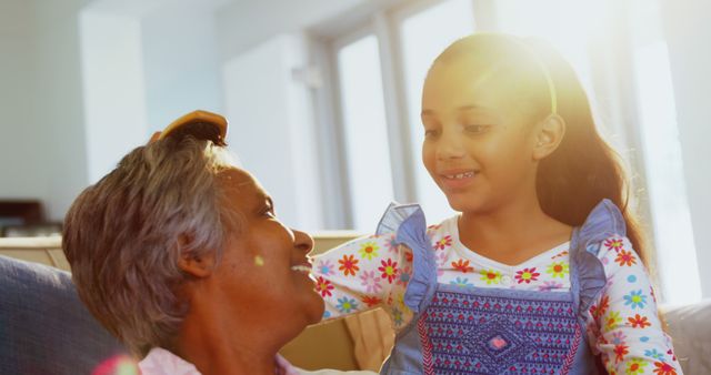 Happy Grandmother with Granddaughter Bonding - Download Free Stock Images Pikwizard.com