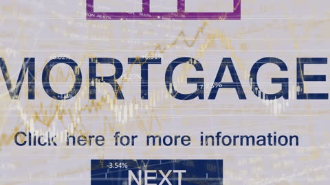 Digital Stock Analysis with Mortgage Focus Over Data Background