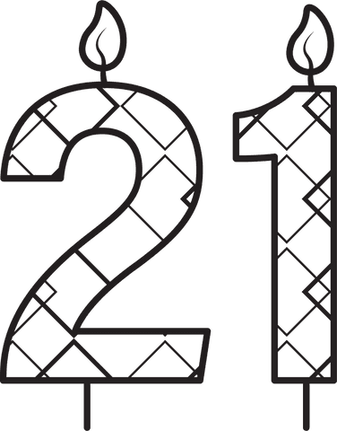 black 21 birthday candle with pattern on transparent background - Download Free Stock Videos Pikwizard.com
