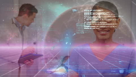 Futuristic Healthcare Technology in Action with Doctors