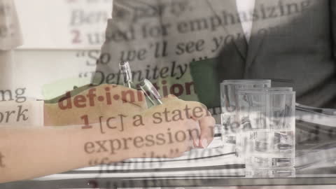 Business Meeting Collaborations with Text Overlay Effects