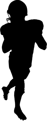 Transparent Silhouette Illustration of American Football Player in Action Pose