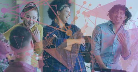 Diverse Coworkers Enjoying Collaboration in Modern Office