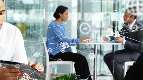 Diverse Professionals Engaging in Digital Global Network Context